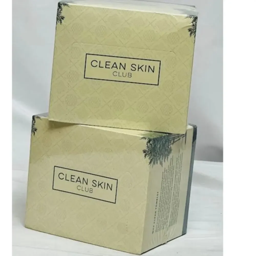Pack Of 2 Clean Skin Club 100% Bamboo Clean Towels XL, Sensitive Skin‎ 50 Ct